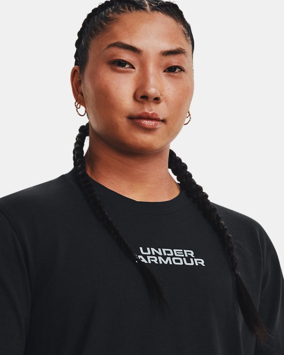 Unisex UA Outline Heavyweight Kurzarm-Oberteil, Black, pdpMainDesktop image number 3